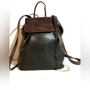 Roberto Vascon Black and Brown Backpack
